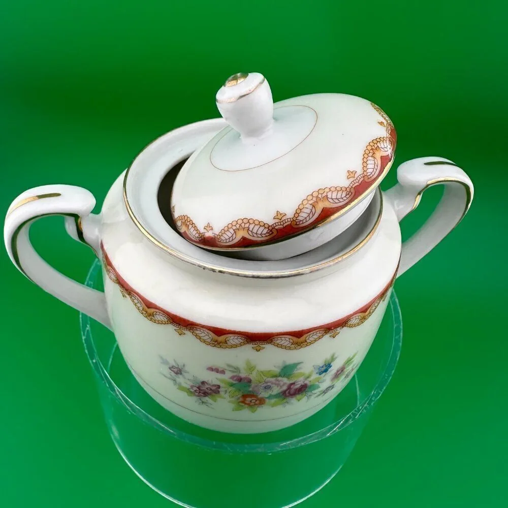 VINTAGE DIAMOND CHINA MADE IN JAPAN SUGAR BOWL